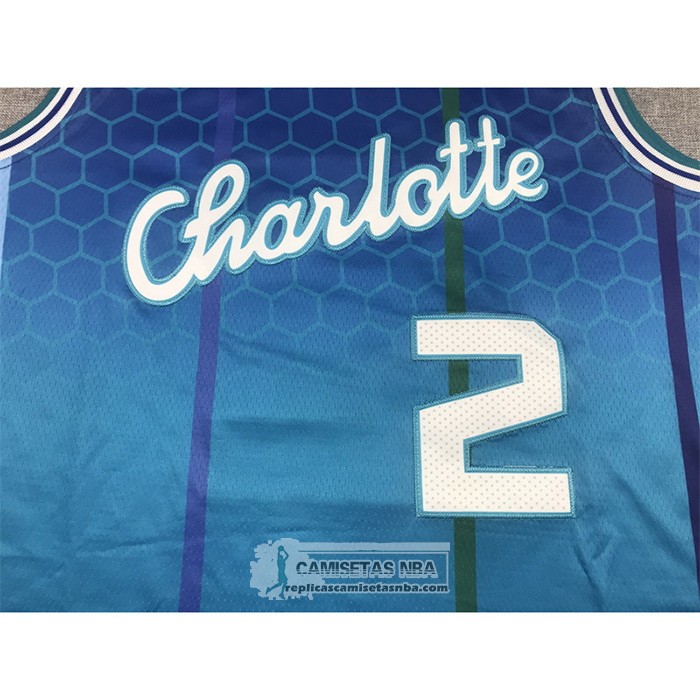 Camiseta Charlotte Hornets LaMelo Ball NO 2 Ciudad 2021-22 Azul